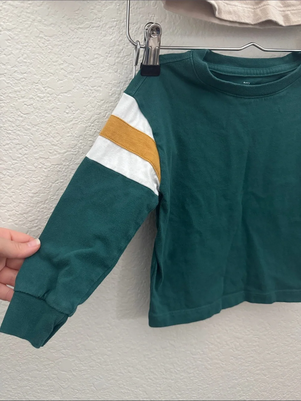 Baby GAP Toddler Long Sleeve Shirt Bundle 3T Green & Beige Colorblock Tees